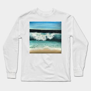 Crashing wave on beach Long Sleeve T-Shirt